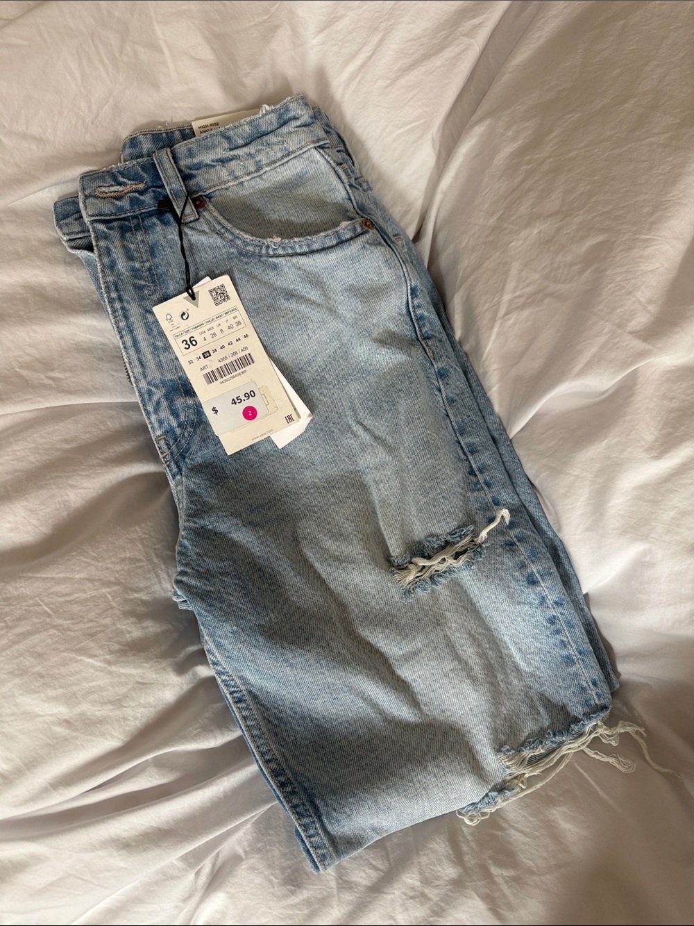 Zara Light Denim Ankle Mom Jeans